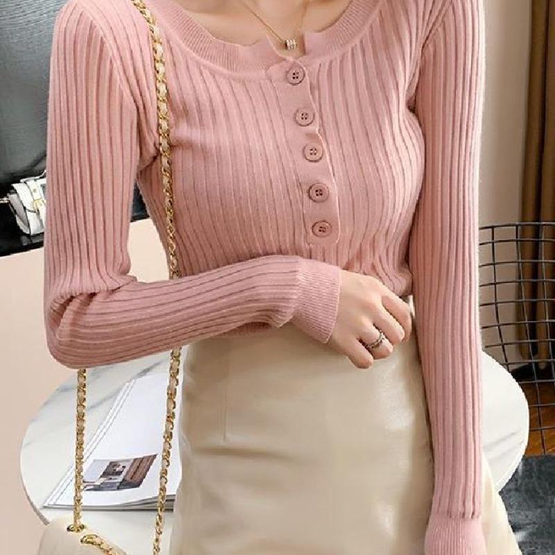 New Slim-fitting Tight-fitting Long-sleeved Knitted Sweater Inside, Autumn and Winter Sweater Women's Bottoming Shirt