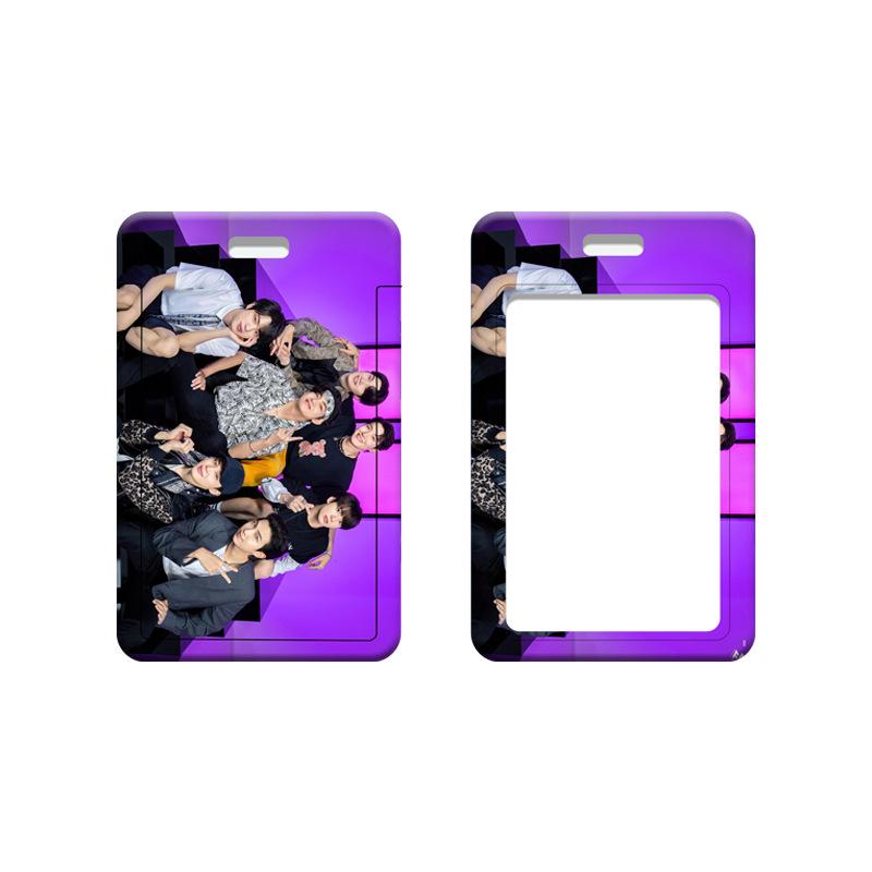 BTS Kpop Fotokartenhalter mit geflochtenem Lanyard, Bangtan Boys Graffiti Stil Ausweis & Lomo Kartenetui, ARMY Fans Sammlerstück