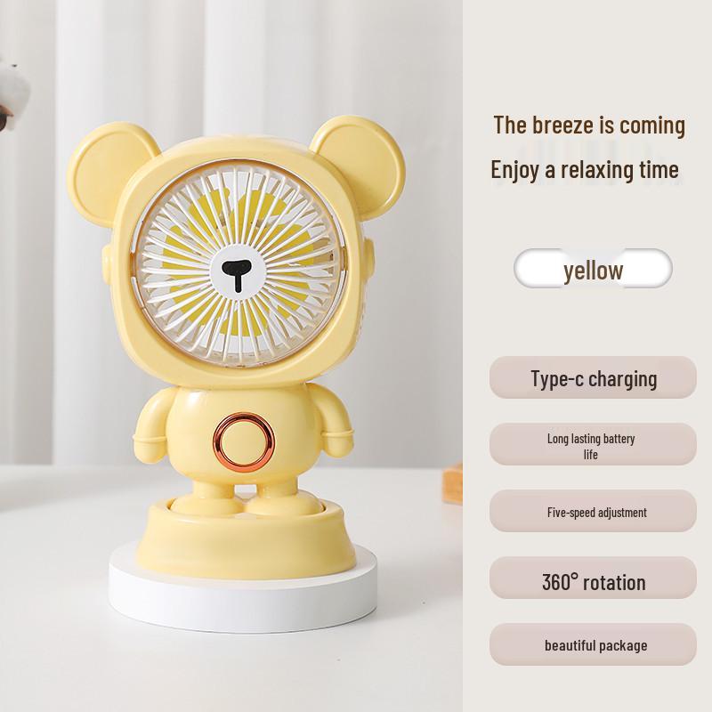Portable USB Mini Desktop Fan - Rechargeable, Compact Electric Fan for Students & Office