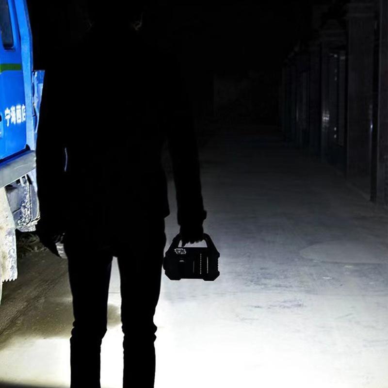 Multifunctional Solar Work Light Searchlight Solar Rechargeable Flashlight Outdoor Six-Gear Mode Night Light  With Power Display