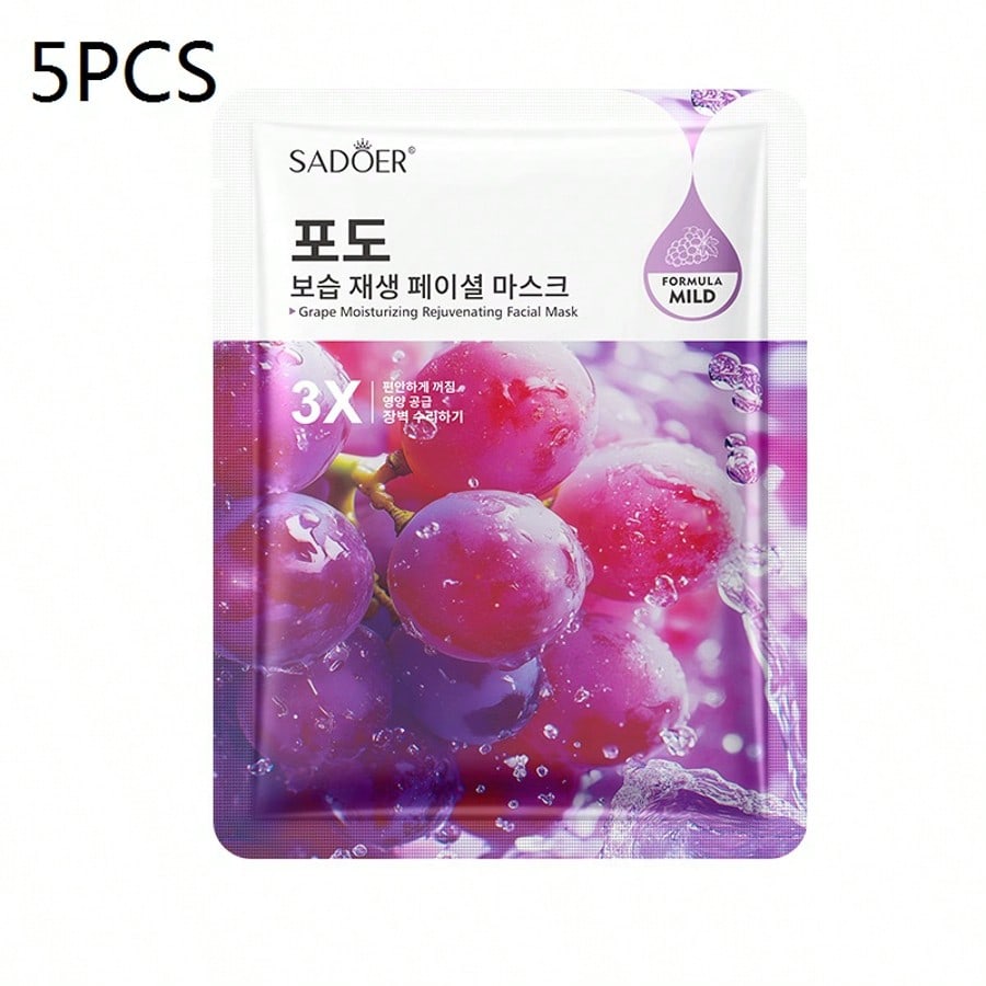 1/3/5/10PCS Strawberry Mask, Face Mask, Hydrate And Moisturize, Post-Sun Repair, Make Skin Glow, Ski