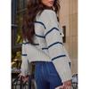 Female Knitted Striped Sweater Cardigans Tops Outfits Women Casual Long Sleeve Fashion Loose Sweater Coat Winter
