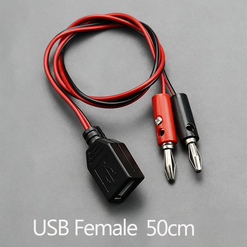 DIY Test Cable USB Male/Female to 4mm Banana Plug a Female Charging Cable USB Socket to Banana Plug Connection Wire