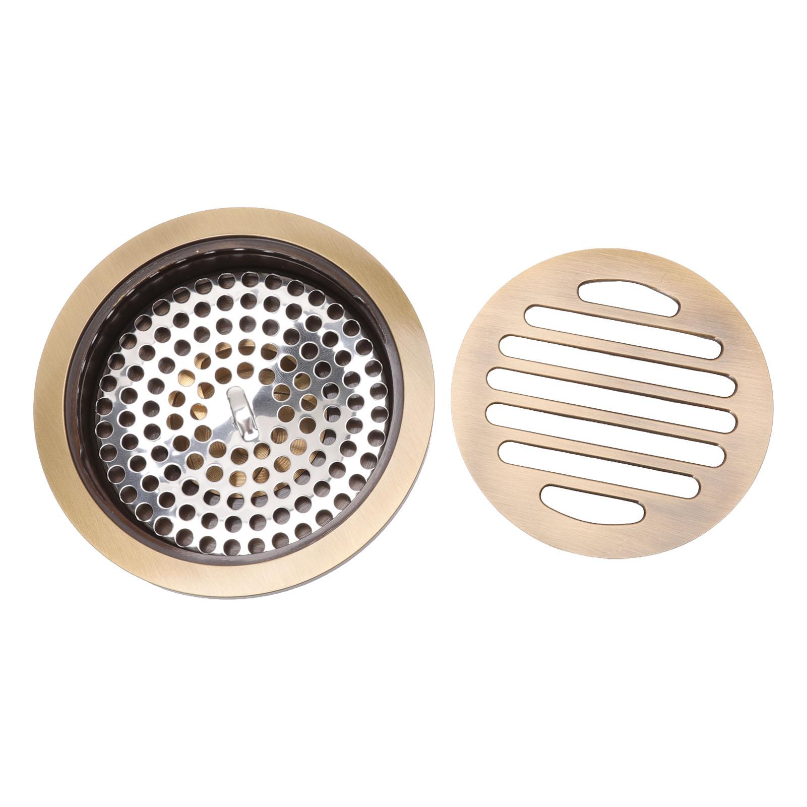 

Round Shower Drain Vintage Style Robust Wearproof Sturdy Circle Floor Drain for Bathroom Garage