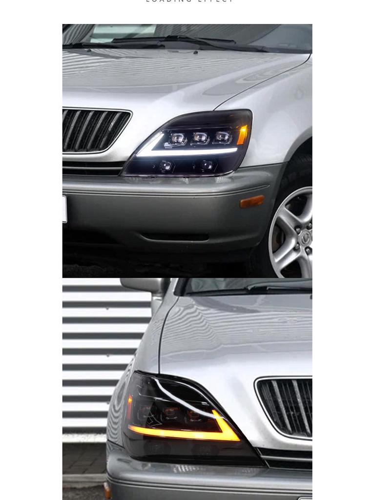 98-03 Lexus RX LED Projector Headlights with DRL & Sequential Turn Signals