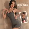 European and American Sex Underwear, Sexy Hip-wrapped Short Skirt, Halter, High Fork Onesie, Ice Silk Transparent Women's Tight Body Temptation