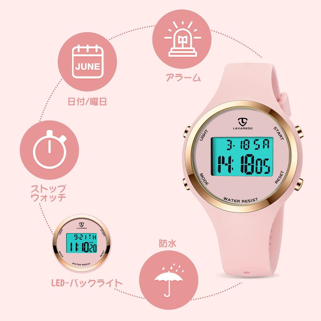 Handgelenk rosa digital Sport Alarm Datum wasserdicht einfach für Geschenk Damenuhr, Armbanduhr, Herrenuhr, Unisex, Kinderuhr, Armbanduhr, Multifunktion, Uhr,