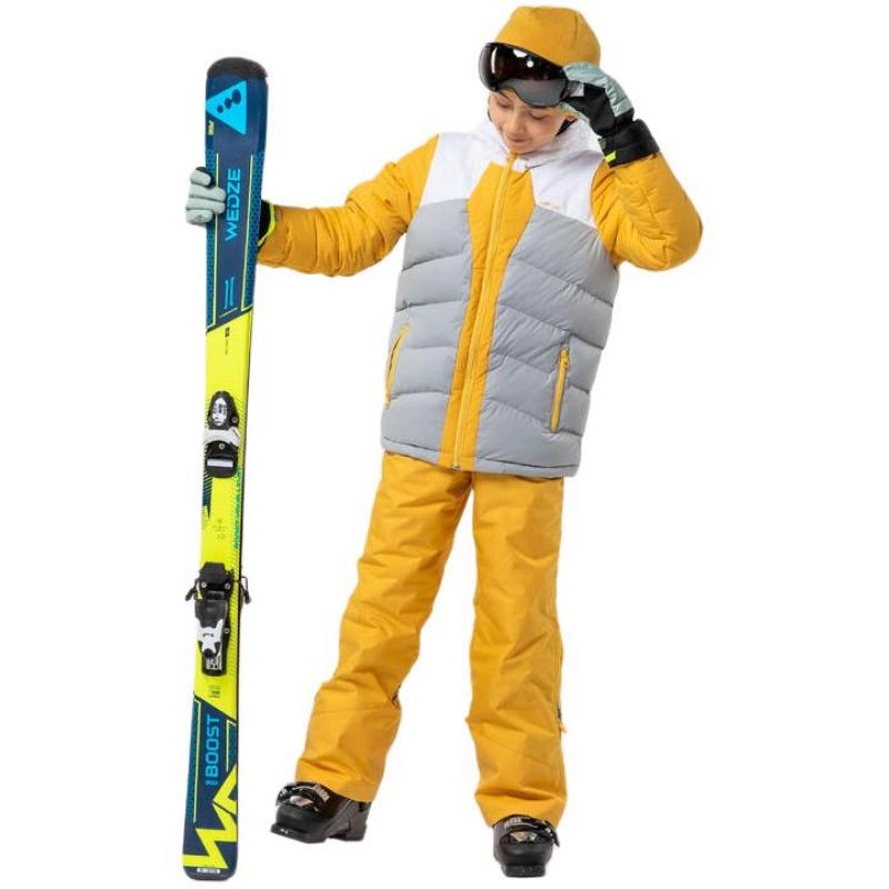 

DECATHLON 500 Hooded Colour-Blocked Waterproof Warm Children s Ski Suit Yellow Children s Model 6 жёлтый