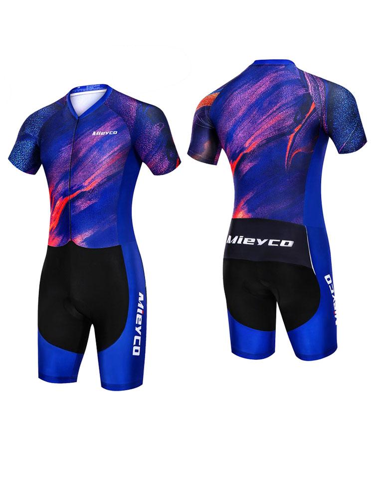 

Man s Team Short Sleeve Cycling Clothing MTB Bike Uniform Maillot Ropa Ciclismo Summer Bicycle Wear 2026 Summer Breathable One-piece Cycling Suit Set 4XL фіолетовий