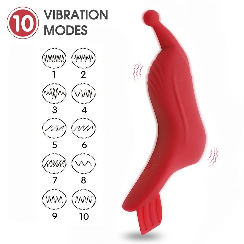 Wiederaufladbarer Silikon-Finger-Vibrator: 10 Vibrationsmodi, Perfekt für G-Punkt- & Klitorisstimulation!
