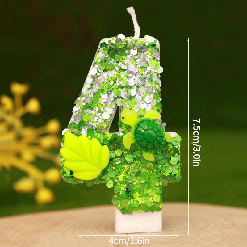 Tortoise 0-9 Number Candles Birthday Digital Candles Turtle Cake Topper Decorations for Girls Boys Animal Jungle Party Supplies