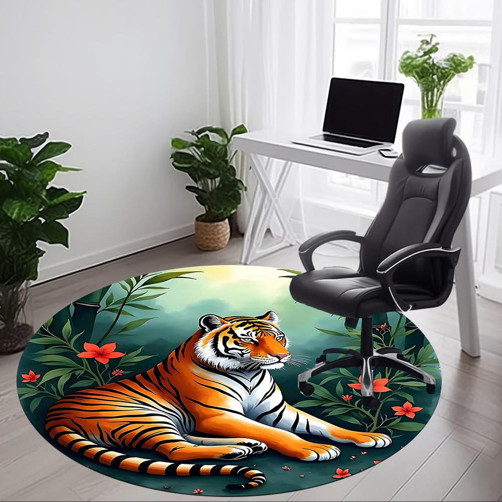 1pc Tiger Floral Chair Carpet for Office, , Non-slip carpet, Very suitable for offices, farmhouses,Outdoor carpet yy251120064
