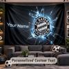 Wall Hanging Tapestry Custom NameBayern Munich Pattern Personalized Printed Fabric Wall Decor