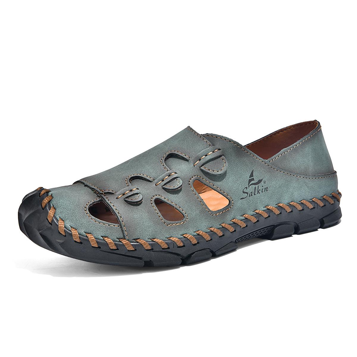 Men s Breathable Hand-stitched Closed-toe Mesh Sandals 48