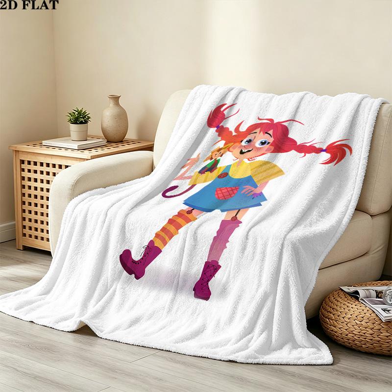 1 Stück Pippi Muster Flanelldecke Geeignet für Alle Jahreszeiten Für Heimdeko Wärme Und Komfort Geschenke Feiertagsgeschenk