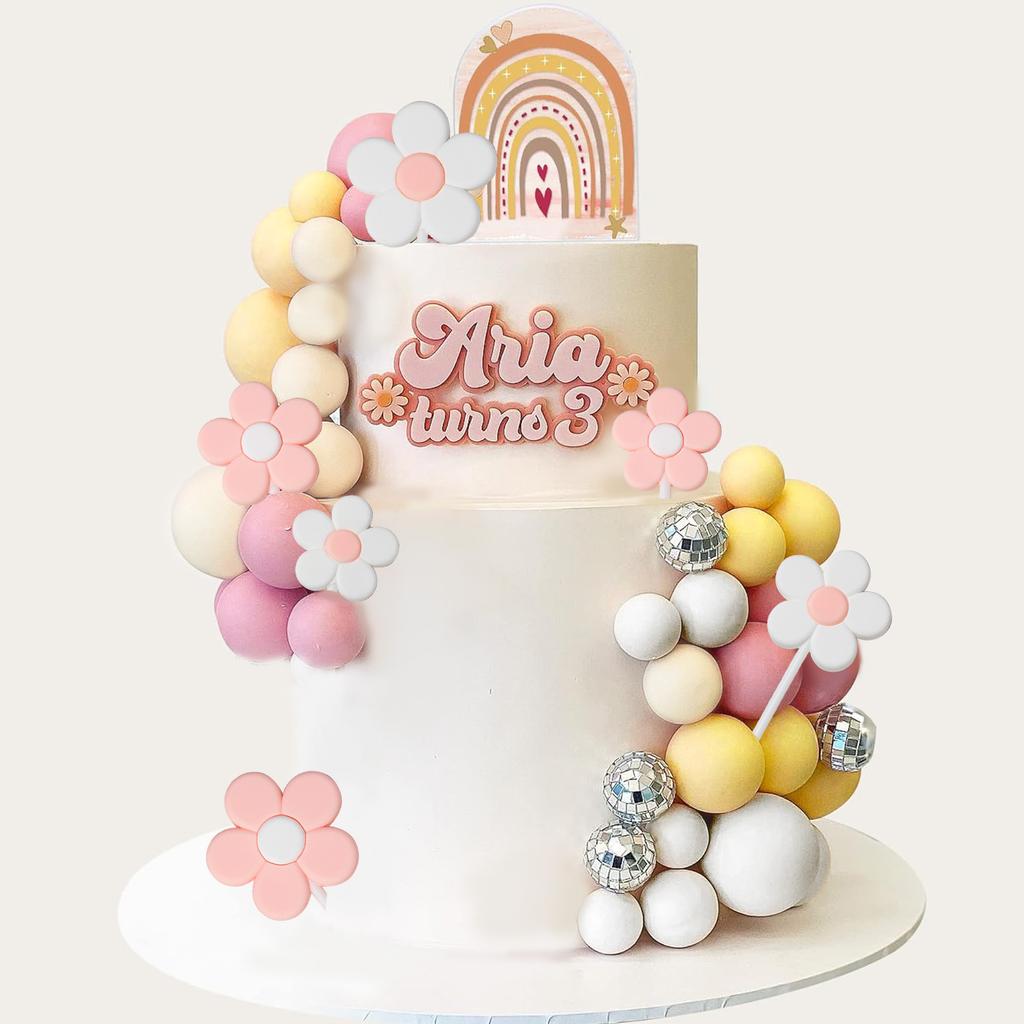 Mini Colorful Balls Cake Topper DIY Cake Topper Decorations for Wedding Anniversary Baby Shower Birthday Party Cake Decoration
