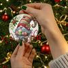 Cute Gnome with Hot Cocoa Acrylic Christmas Tree Ornament festive holly berry holiday decor Xmas hanging gift for Christmas party home decoration