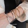 High-End Metal Open Bangle: Multi-Layer Hollow Pattern, Chic & Simple Design Bracelet