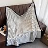 Spring and Summer Simple Fashion Black and White Polka Dot Printed Silk Scarf Japanese and Korean New Women's Fashion Temperament with Twill Shawl