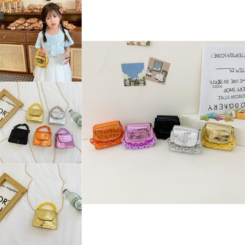 New Korean Version Girls Shoulder Bag Shiny Stone Pattern Fashion Chain Bag For Kids