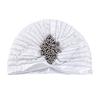 Fashion Pleated Turban Caps Retro Hat Wrap Cover Muslim Indian Hat Bandana Elastic Beanies Chemo Cap For Women African Headwear