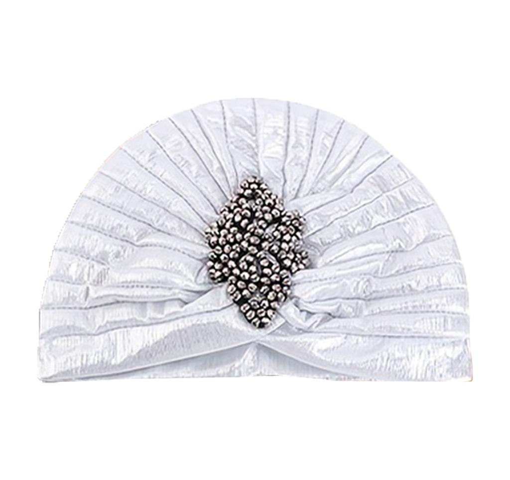 Fashion Pleated Turban Caps Retro Hat Wrap Cover Muslim Indian Hat Bandana Elastic Beanies Chemo Cap For Women African Headwear