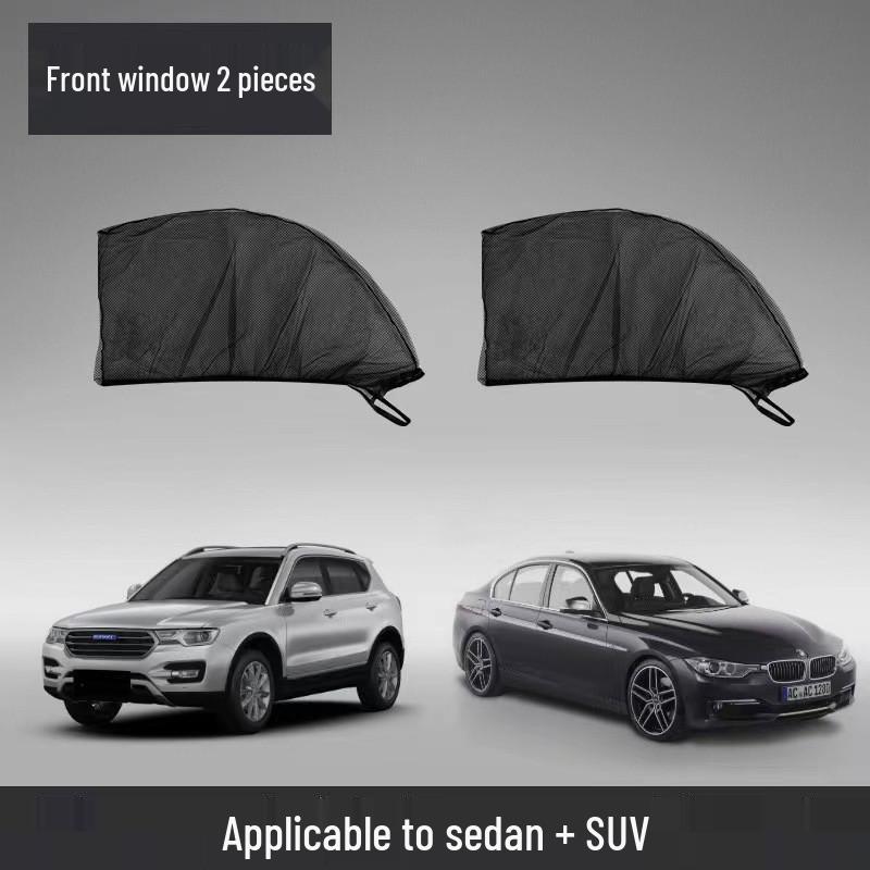 Car Sun Shade: Breathable Anti-Mosquito Screen and Heat Insulation Side Window Curtain.