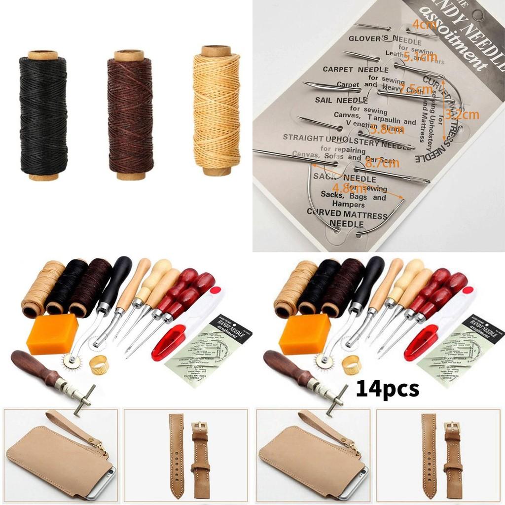 Leather Crafting Package Hand Stitching Tools Bag Leather Supplies