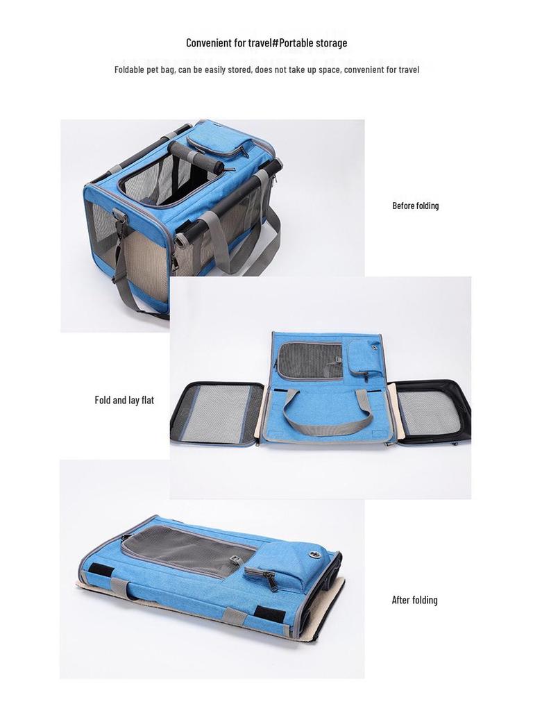 Large-Capacity Breathable Cat & Small Dog Outing Bag, Foldable & Portable Handheld Pet Carrier