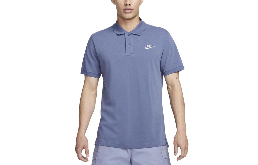 Nike Polo Shirts Men's Diffused Blue Polo Collar Moderate Straight Fit CJ4457-491
