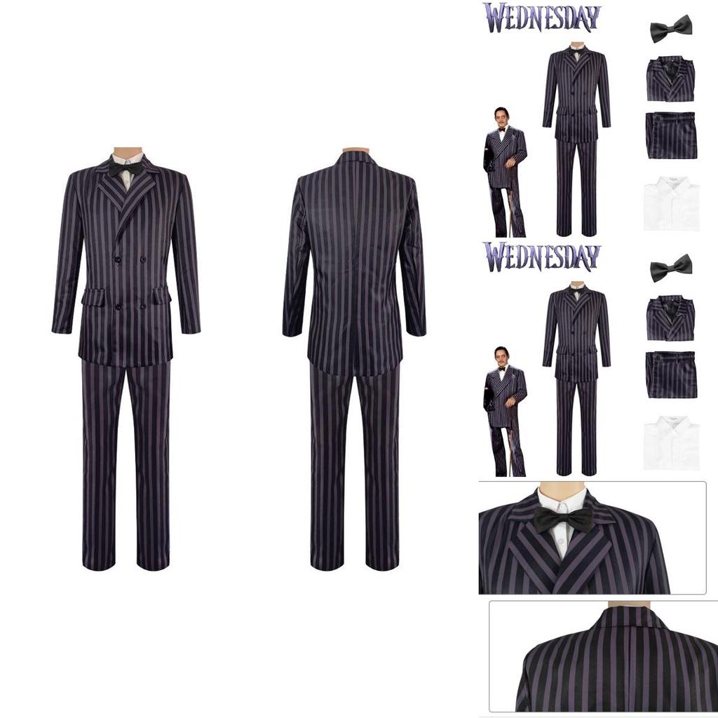 La Famiglia Addams Gomez Addams Costume Cosplay Abito di Halloween Completo di Carnevale