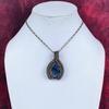 Labradorite Pendant Copper Wire Wrapped Pendant Natural Gemstone Pendant Copper Wire Jewelry Gifts for Mother Handmade Unique Style Pendant
