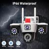 Tri-lens Wireless Night Vision Panoramic Outdoor HD Surveillance Camera