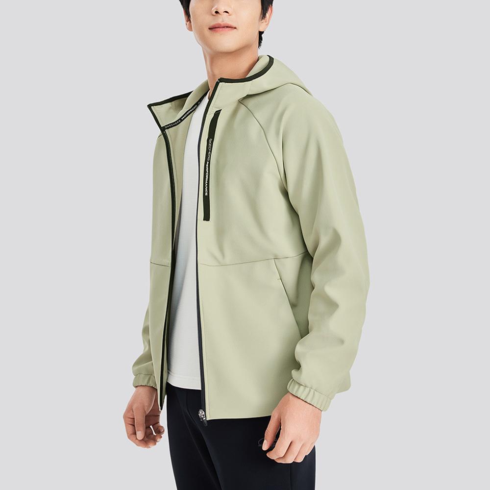 Skechers Basic Sports Series Hooded Zip Fashion Long Sleeve Jacket Men Jackets Durable-Gray P424M130-027B