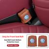 Car Front Fully Wrapped Leather Seatbelt Base Cover Buckle Protector For VW Scirocco Jetta Beetle Golf Passat Polo Tiguan Sharan Zk0