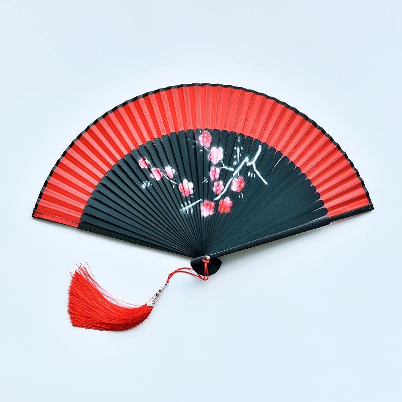 Red Dancing Fan: Classical Chinese Style Folding Fan, Easy-Open Hanfu Accessory