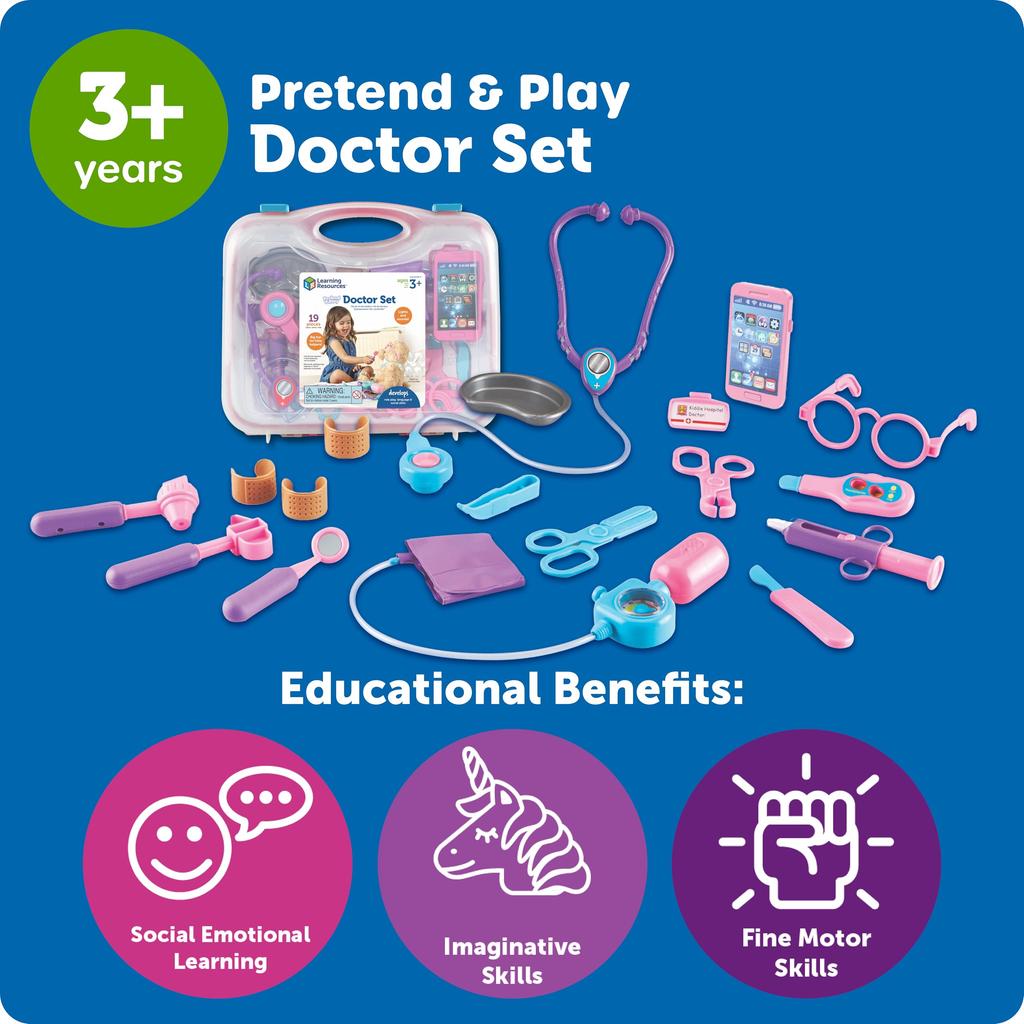 Learning Resources Juego de Simulación Surtido Rosa Doctor Empaque Estándar [Learning Resources] y Playset, Rosa, LER9048-P [Artículo]