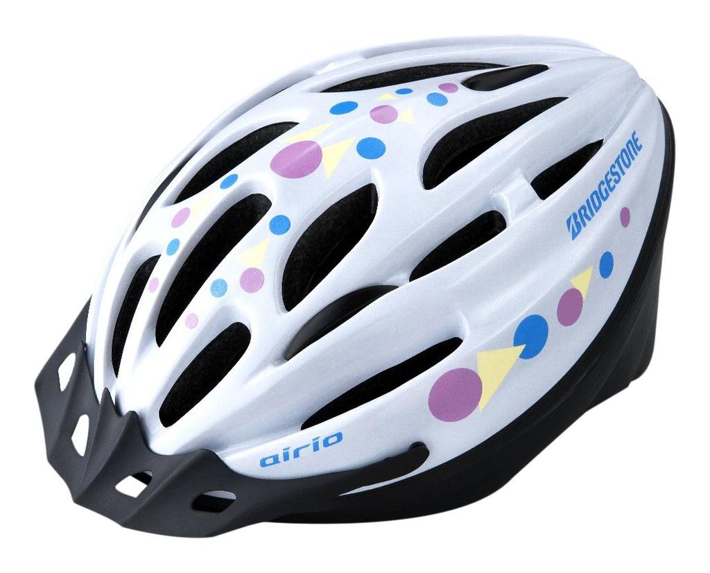 Bridgestone Aerio Bicycle Helmet for Elementary School Size M Circumference CHA5456 B371300BU Kids, Students, White, (Head 54cm-56cm),