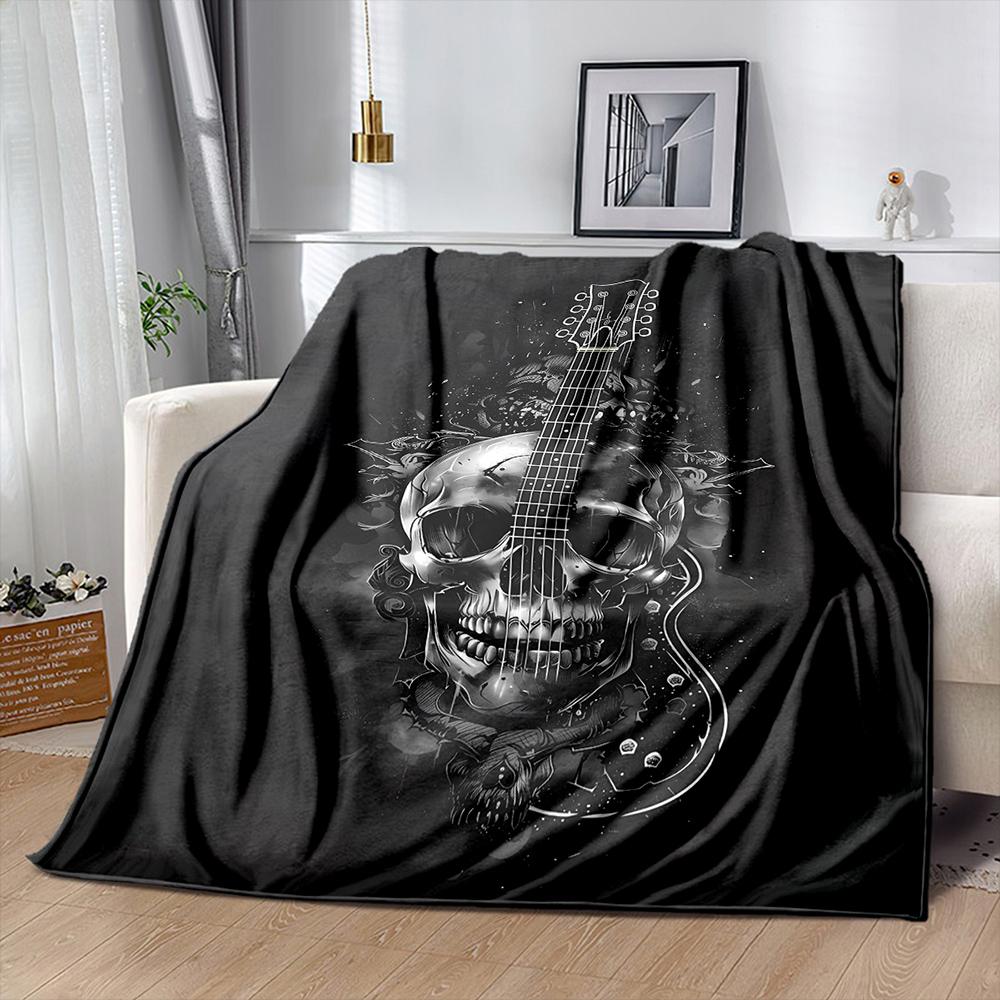 Next Day Shipping Great Gifts for Music Lovers Guitar Printed Blankets Bedroom Sofa Office Four Seasons Shawl Blanket Super Soft