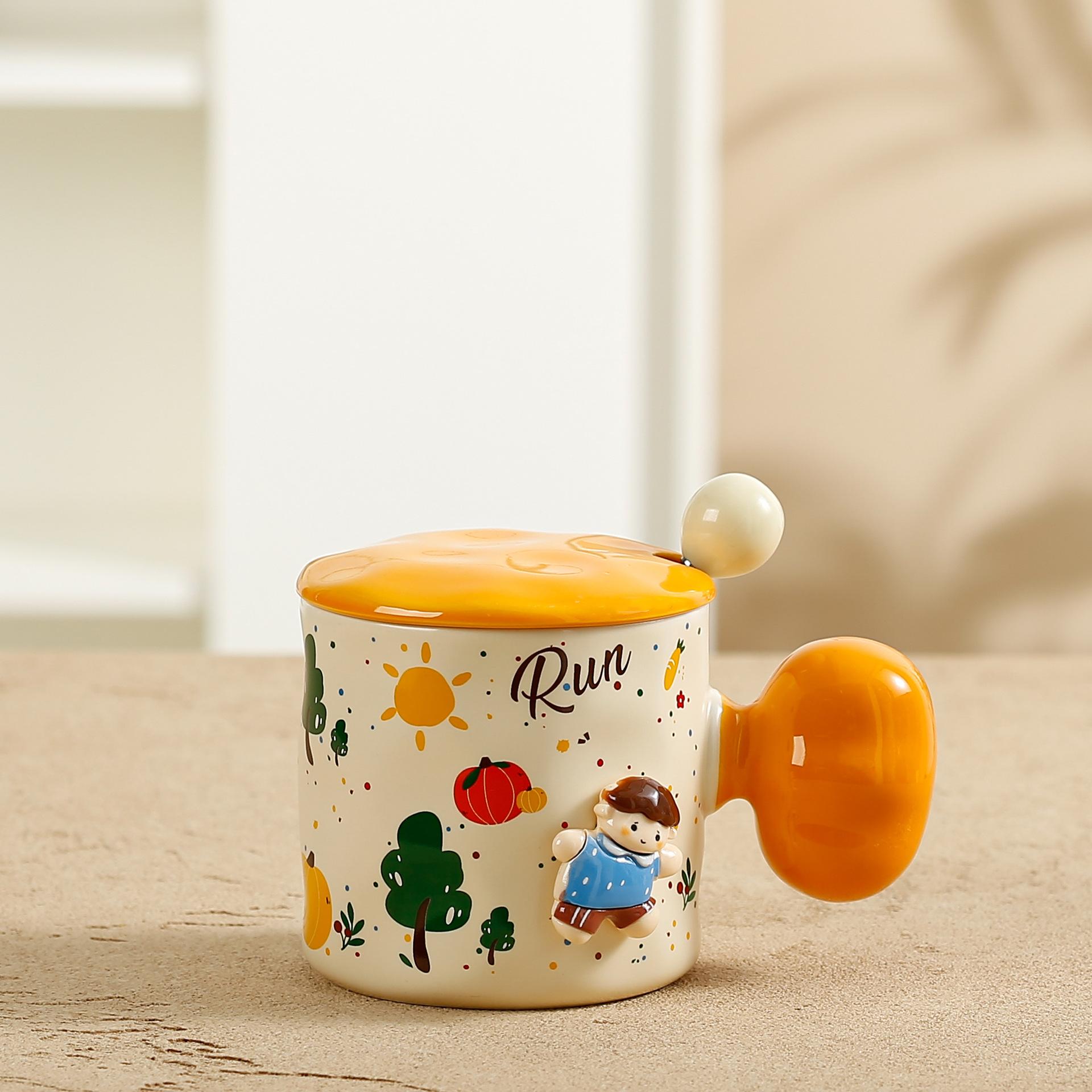 

Милая кружка для девочки из сказки, Высокомерная пара, Чашка для воды, Для офиса и дома, Кружка с ложкой, Керамическая чашка для завтрака 301-400ml