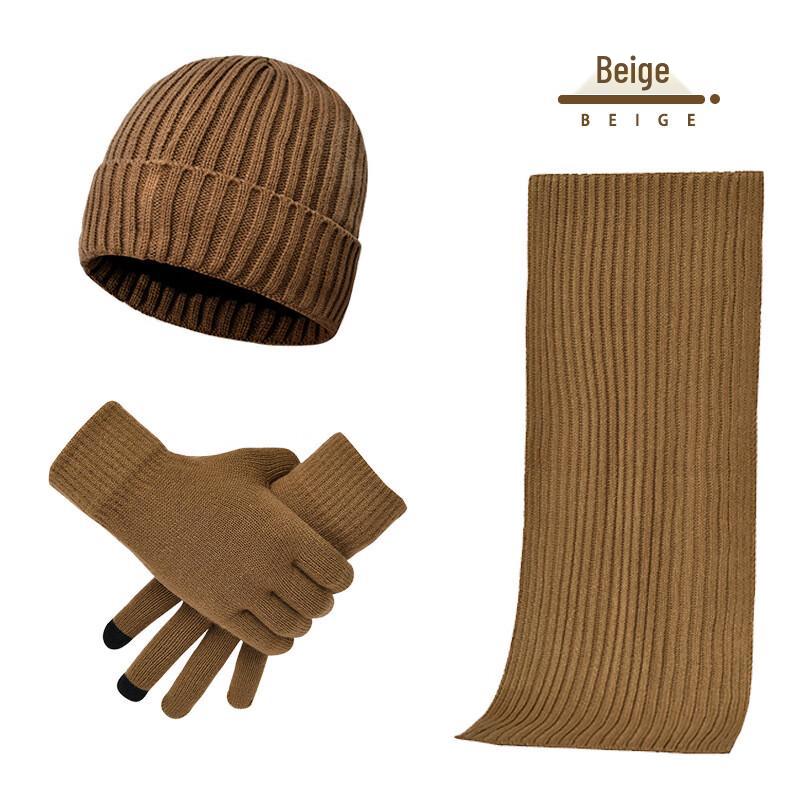 Jdn Tiara Unisex Knitted Winter Hat Scarf Gloves Set