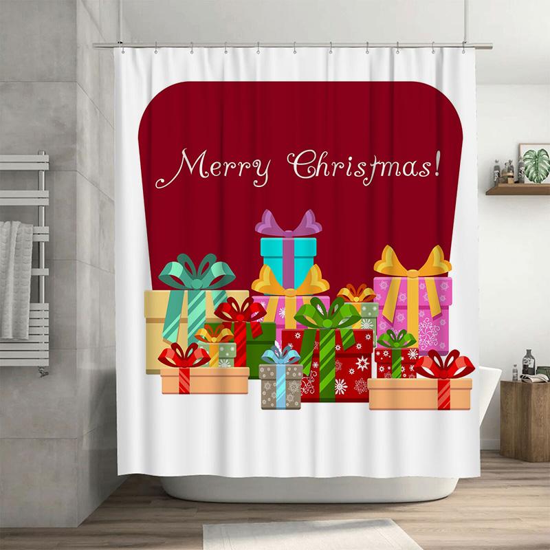 

TU Shower Curtain Christmas Trees Snowflake Winter Holiday Festive Bathroom Decor Holiday Gift Xmas Pattern Home Decoration Fest 90x180cm35x71in
