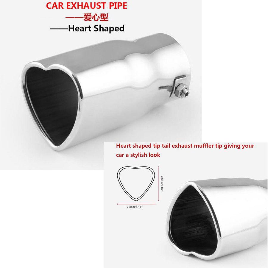 

Universal Car Heart Shaped Straight Tip Exhaust Pipe Car Decoration Tail Pipe