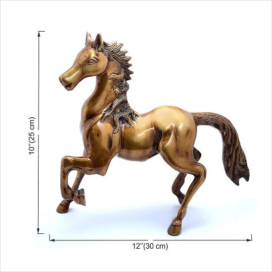 Brass Running Horse Showpiece 30.48 Cm