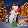 5.91FT Yard Party Decoration Inflatable Snowman Penguins Toy LED Light Xmas Home Supplies Xmas Ornament Christmas Holiday Gift