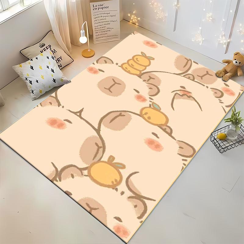 Cartoon Animal Pattern Beige Carpet for Living Room or Bedroom Decor Suitable for Use As an Anti-slip for Living Room Bedroom Sofas