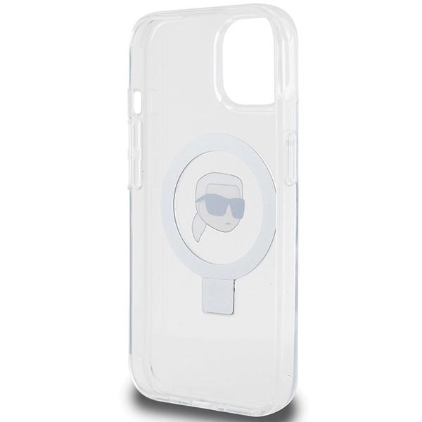 Karl Lagerfeld Klhmp15Shmrskhh Iphone 15 / 14 / 13 6.1 Biały/White Hardcase Ring Stand Karl Head Magsafe