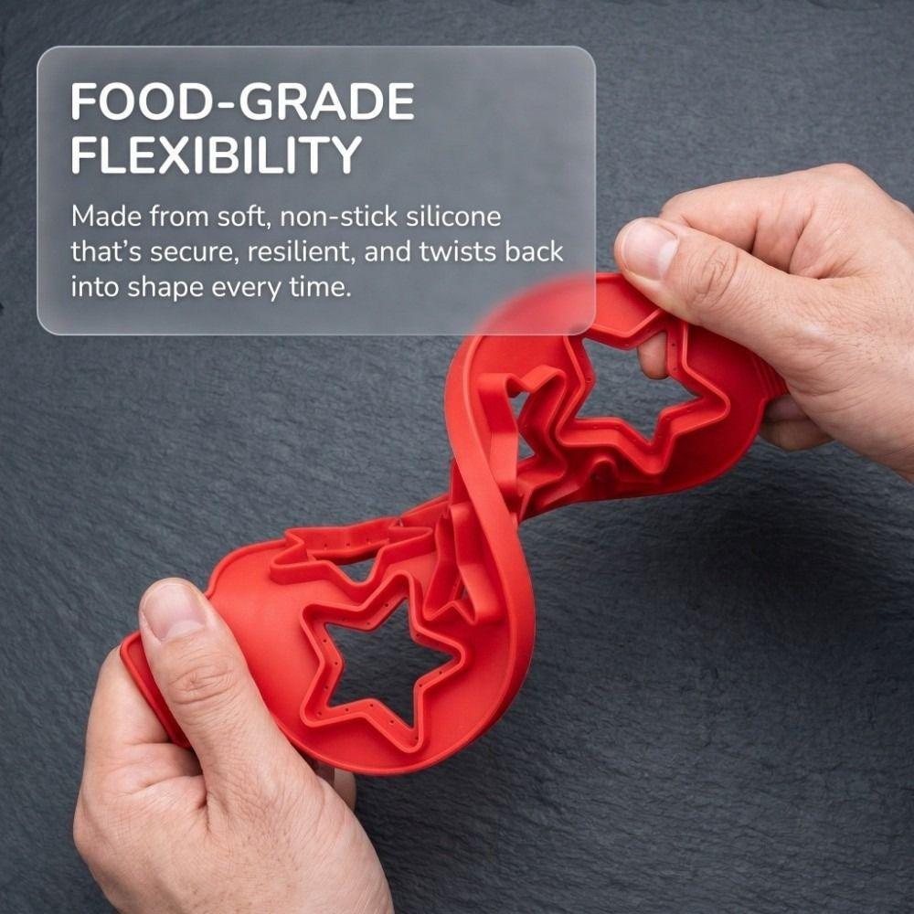 2pcs Non-Stick Silicone Egg Ring Star Heart Egg Cooker Pan Pancake Maker  Home Kitchen DIY Baking