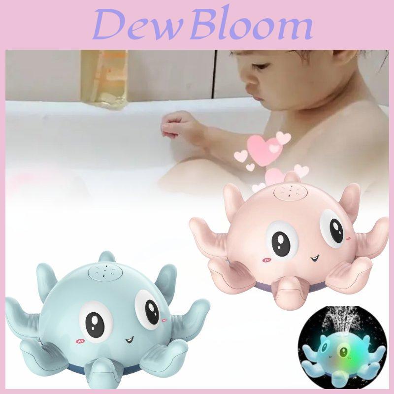 Colorful Automatic Sensory Water Spraying Light Up Octopus Bath Toy For Kids