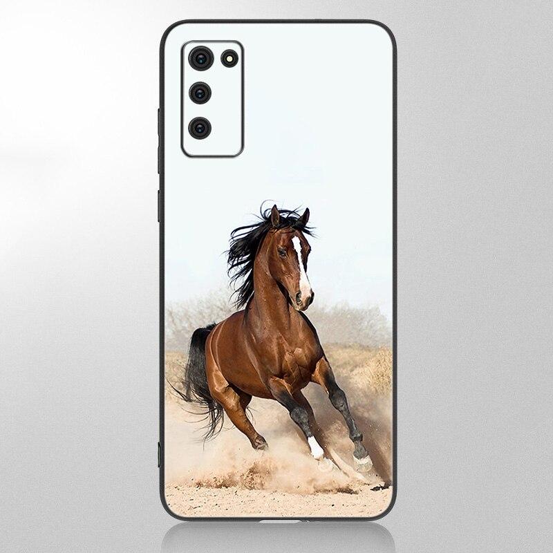 Pouzdro na telefon Horses Running Samsung Galaxy A12 A02S A22 A32 A52 A72 A71 A51 A41 A31 A21 A11 A50 A70 A10S A20S Černý měkký kryt